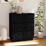 vidaXL Servante, 2 buc. , negru, 32x34x75 cm, lemn masiv de pin (813374) Comoda
