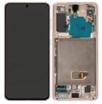 Samsung Galaxy S21 G991B - LCD Kijelző + Érintőüveg + Keret (Phantom Violet) - GH82-24544B, GH82-24545B, GH82-27255B, GH82-27256B Genuine Service Pack, Phantom Violet