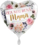 Premioloon Balon inimă din folie cu flori - Cea Mai Bună Mamă