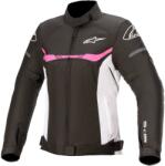 Alpinestars Geaca moto din piele pentru femei ALPINESTARS T-SP S WATERPROOF BLACK/WHITE/FUCHSIA