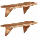 vidaXL Rafturi de perete, 2 buc. , 60x20x16 cm, lemn masiv de acacia (247927) - izocor Raft