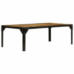 vidaXL Măsuță de cafea, 110 cm, lemn masiv de mango nefinisat, oțel (246631) - izocor Masa de cafea