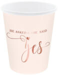 PartyPal Party pohár, rózsaszín, He asked, She said, 6db/cs, 220 ml