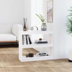 vidaXL Bibliotecă/Separator cameră alb 80x30x71, 5 cm lemn masiv de pin (808184) Biblioteca