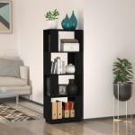 vidaXL Bibliotecă/Separator cameră, negru, 51x25x132 cm lemn masiv pin (814043) Biblioteca