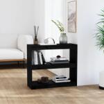 vidaXL Bibliotecă/Separator cameră negru 80x30x71, 5 cm lemn masiv pin (808187) Biblioteca
