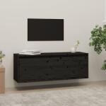vidaXL Dulap de perete, negru, 100x30x35 cm, lemn masiv de pin (813473) Raft