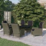 vidaXL Set mobilier de grădină, 7 piese, maro (3099671)