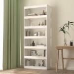 vidaXL Bibliotecă/Separator cameră, alb, 80x30x199, 5 cm lemn masiv pin (808204) Biblioteca