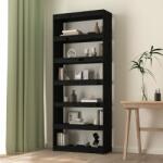 vidaXL Bibliotecă/Separator cameră negru 80x30x199, 5 cm lemn masiv pin (808207) Biblioteca