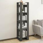 vidaXL Bibliotecă/Separator cameră, gri, 41x35x160 cm, lemn masiv pin (813871) Biblioteca