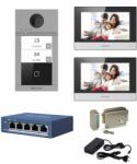 Hikvision Kit videointerfon complet IP Hikvision pentru 2 familii