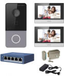 Hikvision Kit complet videointerfon IP Hikvision pentru 1 familie, 2 posturi de interior