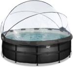 EXIT Toys Piscină cu prelată și filtrare pentru nisip Black Leather pool Exit Toys construcție metalică rotundă 427*122 cm neagră de la 6 ani (ET30471420) Piscina