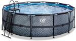 EXIT Toys Piscină cu filtrare pentru nisip Stone pool grey Exit Toys construcție rotundă din metal 450*122 cm gri de la 6 ani (ET30271500) Piscina
