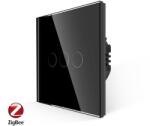 Luxion Intrerupator Triplu cu Touch din Sticla LUXION, protocol ZigBee - culoare negru