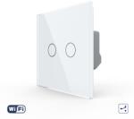LIVOLO Intrerupator Dublu Cap Scara / Cruce Wi-Fi cu Touch LIVOLO din Sticla - Serie Noua