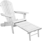 Timeless Tools Fa kerti szék kihúzható lábtartóval - fehér