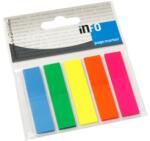 Info Notes Jelölőcímke 12x44mm, 5x25lap műanyag Info Notes kék zöld sárga rózsaszín narancssárga (2681-09) - tintasziget