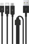 Ttec Кабел ttec Trio Charge / Data Mini Cable , Type-C , Lightning , Micro USB , 120cm - Черен