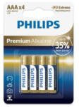 Philips Premium Alkaline LR03/AAA elem - 4db