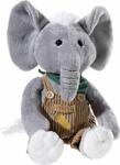 HEUNEC Jucarie de plus Heneuc - Elefant Eddie, cu salopeta, 35 cm (335271)