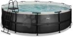 EXIT Toys Medence homokszűrős vízforgatóval Black Leather pool Exit Toys kerek acél medencekeret 488*122 cm fekete 6 évtől (ET30271620)