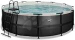 EXIT Toys Medence homokszűrős vízforgatóval Black Leather pool Exit Toys kerek acél medencekeret 450*122 cm fekete 6 évtől (ET30271520)