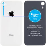 Apple iPhone XR - Sticlă Carcasă Spate cu Orificiu Mărit pentru Cameră (White), Silver