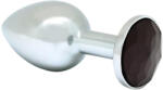 Rimba XS - fekete köves, fém butt plug (ezüst) - sexshopcenter