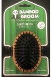 Alcott Bamboo Groom Curry Brush with Rubber Bristles - бамбукова четка с гумени бодлички за всеки тип козина