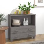 vidaXL Servantă „HAMAR, gri deschis, 85x35x80 cm, lemn masiv pin (340499) Comoda