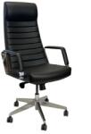 CSL Rose05 Főnöki szék fix karfával és króm lábbal fekete műbőrrel