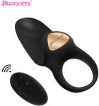 Paloqueth Penis Ring for Couples 10 Vibrations Wireless Black
