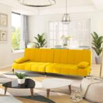 vidaXL Canapea extensibilă cu 2 locuri, galben, catifea (337578) Canapea