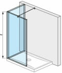Jika Cubito Pure L üvegfal, profillal és támasszal, ezüst/átlátszó üveg, 120x90 cm ( H2694220026681 ) (H2694220026681)