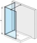 Jika Cubito Pure L üvegfal, profillal és támasszal, ezüst/átlátszó üveg, 140x90 cm ( H2694260026681 ) (H2694260026681)