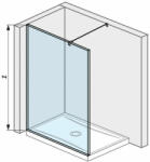 Jika Cubito Pure 120 üvegfal oldalfalhoz, rögzítő profillal és támasszal, 118, 4x200 cm (H2674230026681)
