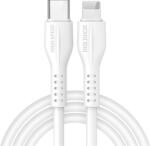  USB Type-C töltő- és adatkábel, Lightning, 100 cm, 2220 mA, törésgátlóval, gyorstöltés, PD, Dux Ducis K-V, fehér