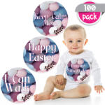 SmartFeelin Produs digital - design 100 stickere pentru fotografierea bebelusilor - Baby Milestone Stickers pentru fotografii memorabile - Pachet XXL 20 cm diametru - Instant Download & Print (SF1002DIG) Lenjerii de pat bebelusi‎, patura bebelusi