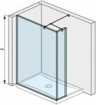 Jika Cubito Pure 120 üvegfal oldalfalhoz, rövid üvegfallal, sarok profillal, 120x200 cm (H2674260026681)
