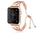 Alphajack Apple Watch 3/4/5/6/7/8/SE (38/40/41mm) karkötő formájú V2 fém óraszíj rose gold színű Alphajack