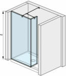 Jika Cubito Pure 80 üvegfal oldalfalhoz, rövid üvegfallal, sarok profillal, 79, 7x200 cm (H2684220026681) (H2684220026681)