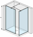 Jika Cubito Pure Walk-in zuhanykabin, sarok, ezüst/átlátszó üveg, 80x80 cm ( H2684250026681 ) (H2684250026681)