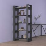 vidaXL Bibliotecă/Separator cameră, gri, 80x35x160 cm, lemn masiv pin (813911) Biblioteca