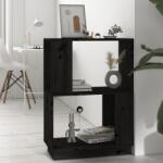 vidaXL Bibliotecă/Separator cameră negru 51x25x70 cm lemn masiv de pin (814033) Biblioteca