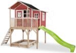 EXIT Toys Căsuță din cedru pe piloni Loft 750 Red Exit Toys mare scu acoperiș impermeabil nisipar și tobogan 2, 28 m roșie (ET50082300) Casuta pentru copii