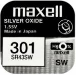Maxell Baterie ceas Maxell SR43SW V301 AG12 1.55V oxid de argint 1buc (301-MAXELL) - sogest Baterii de unica folosinta