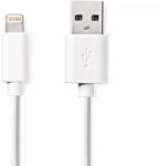 Nedis Cablu incarcator/date Apple Lightning 8-Pini - USB-A tata 1m 2.4A alb Nedis (CCGB39300WT10)