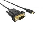 Well Cablu USB Type C la VGA FullHD 60Hz 1.8m WELL (CABLE-USBC-VGA/FHD60-1.8BK-WL) - sogest